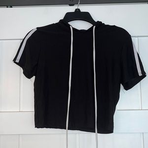 Crop top short sleeve hoodie